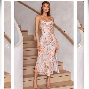 Pleated bust marble dress